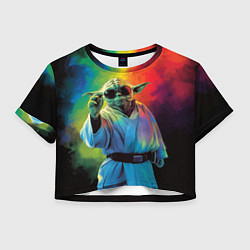 Футболка 3D укороченная женская Крутой Йода - Звездные войны, цвет: 3D-принт