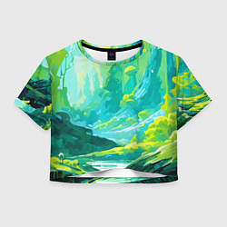 Женский топ Зелёная кислотная абстракция