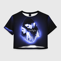 Футболка 3D укороченная женская Twilight Bella and Edward, цвет: 3D-принт