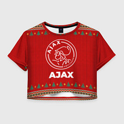 Футболка 3D укороченная женская Ajax new year, цвет: 3D-принт