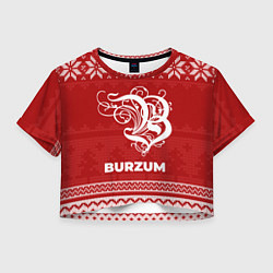 Футболка 3D укороченная женская Новогодний Burzum, цвет: 3D-принт