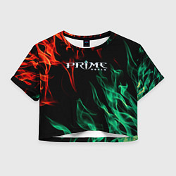 Футболка 3D укороченная женская Prima world flame, цвет: 3D-принт