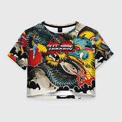 Футболка 3D укороченная женская Tekken dragon tatoo, цвет: 3D-принт