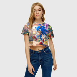 Футболка 3D укороченная женская Sonic фантастический мир, цвет: 3D-принт — фото 2