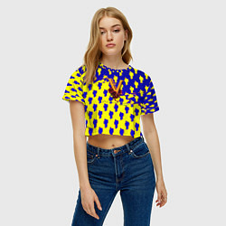 Футболка 3D укороченная женская Cyberpunk 2077 human, цвет: 3D-принт — фото 2