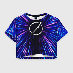 Футболка 3D укороченная женская Akame ga Kill neon energy, цвет: 3D-принт