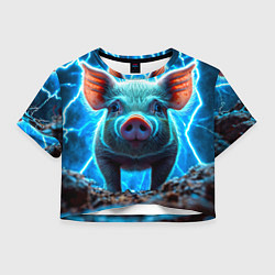 Женский топ Свинья и разряды молний