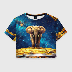 Женский топ Слон и космическое небо