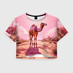 Женский топ Верблюд в розовой пустыне