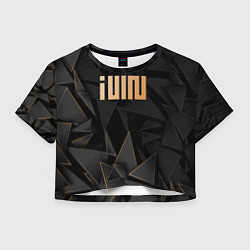 Футболка 3D укороченная женская Gidle golden poly, цвет: 3D-принт