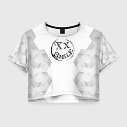 Футболка 3D укороченная женская Avril Lavigne white poly, цвет: 3D-принт