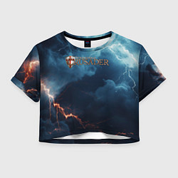 Футболка 3D укороченная женская Stronghold сrusader крестоносец бури, цвет: 3D-принт