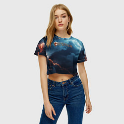 Футболка 3D укороченная женская Stronghold сrusader крестоносец бури, цвет: 3D-принт — фото 2