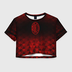 Футболка 3D укороченная женская AC Milan red poly, цвет: 3D-принт