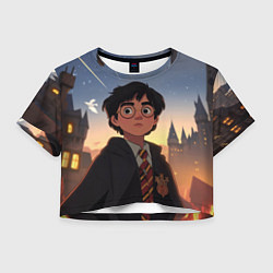Футболка 3D укороченная женская Загадочный Гарри Поттер, цвет: 3D-принт
