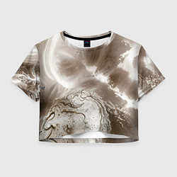 Футболка 3D укороченная женская Песок и вода, цвет: 3D-принт