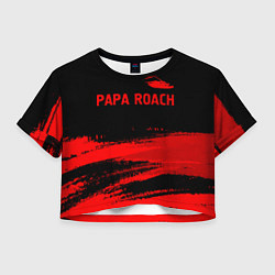 Футболка 3D укороченная женская Papa Roach - red gradient посередине, цвет: 3D-принт