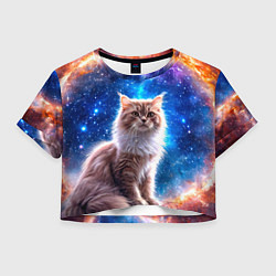 Женский топ Ангорская кошка в космосе