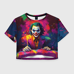 Футболка 3D укороченная женская Джокер в краске, цвет: 3D-принт