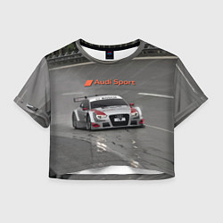 Футболка 3D укороченная женская Автогонки на шорт-треке Audi sport racing team, цвет: 3D-принт