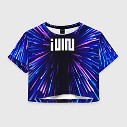 Футболка 3D укороченная женская Gidle neon energy, цвет: 3D-принт