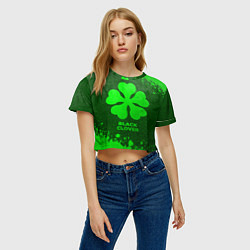 Футболка 3D укороченная женская Black Clover - green gradient, цвет: 3D-принт — фото 2