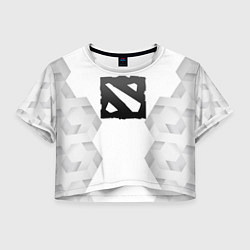 Футболка 3D укороченная женская Dota white poly, цвет: 3D-принт