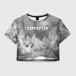 Футболка 3D укороченная женская Toyota - grey gradient посередине, цвет: 3D-принт