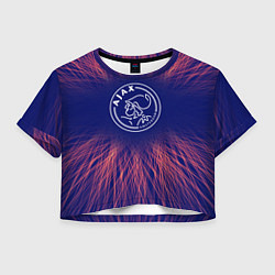 Футболка 3D укороченная женская Ajax red energy, цвет: 3D-принт