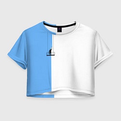 Футболка 3D укороченная женская Моляр красит стену, цвет: 3D-принт