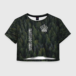 Женский топ Помни свои корни - лапа медведя печать Велеса