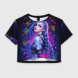 Футболка 3D укороченная женская Powder, цвет: 3D-принт