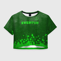 Футболка 3D укороченная женская Everton - green gradient посередине, цвет: 3D-принт