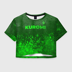 Футболка 3D укороченная женская Kuromi - green gradient посередине, цвет: 3D-принт