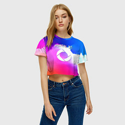 Футболка 3D укороченная женская Portal закат, цвет: 3D-принт — фото 2