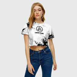 Футболка 3D укороченная женская Marshmello x Linkin park, цвет: 3D-принт — фото 2