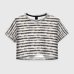 Футболка 3D укороченная женская Тёмные полосы на светлом, цвет: 3D-принт