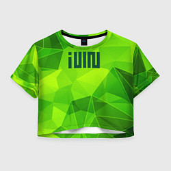 Футболка 3D укороченная женская Gidle green poly, цвет: 3D-принт