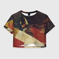 Футболка 3D укороченная женская Бэтмен ретро стиль, цвет: 3D-принт
