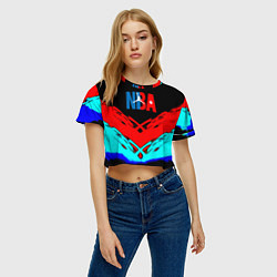 Футболка 3D укороченная женская NBA краски геометрия, цвет: 3D-принт — фото 2