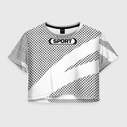 Женский топ Sport чёрно-белый с полосой