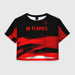 Футболка 3D укороченная женская In Flames - red gradient посередине, цвет: 3D-принт