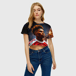 Футболка 3D укороченная женская Маркус Рашфорд и космос, цвет: 3D-принт — фото 2