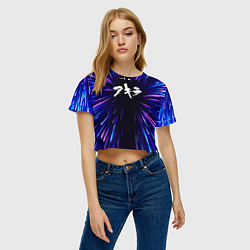 Футболка 3D укороченная женская Akira neon energy, цвет: 3D-принт — фото 2