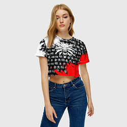 Футболка 3D укороченная женская Ведьмак япония краски, цвет: 3D-принт — фото 2