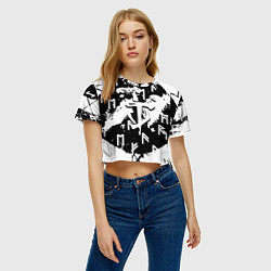 Футболка 3D укороченная женская Doom символы краски, цвет: 3D-принт — фото 2