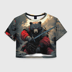 Женский топ Медведь самурай