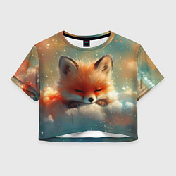 Женский топ Лисенок спит на облаке