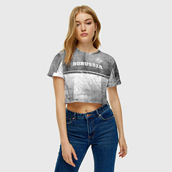 Футболка 3D укороченная женская Borussia - grey gradient посередине, цвет: 3D-принт — фото 2