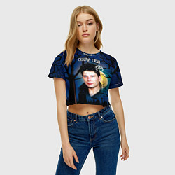 Футболка 3D укороченная женская Юрий Хой полнолуние, цвет: 3D-принт — фото 2